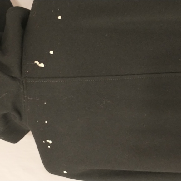 Vintage Black Wool Cape Hooded 40" Long Deep Hood Neck Tie Holes Costume or Fix - Picture 6 of 12